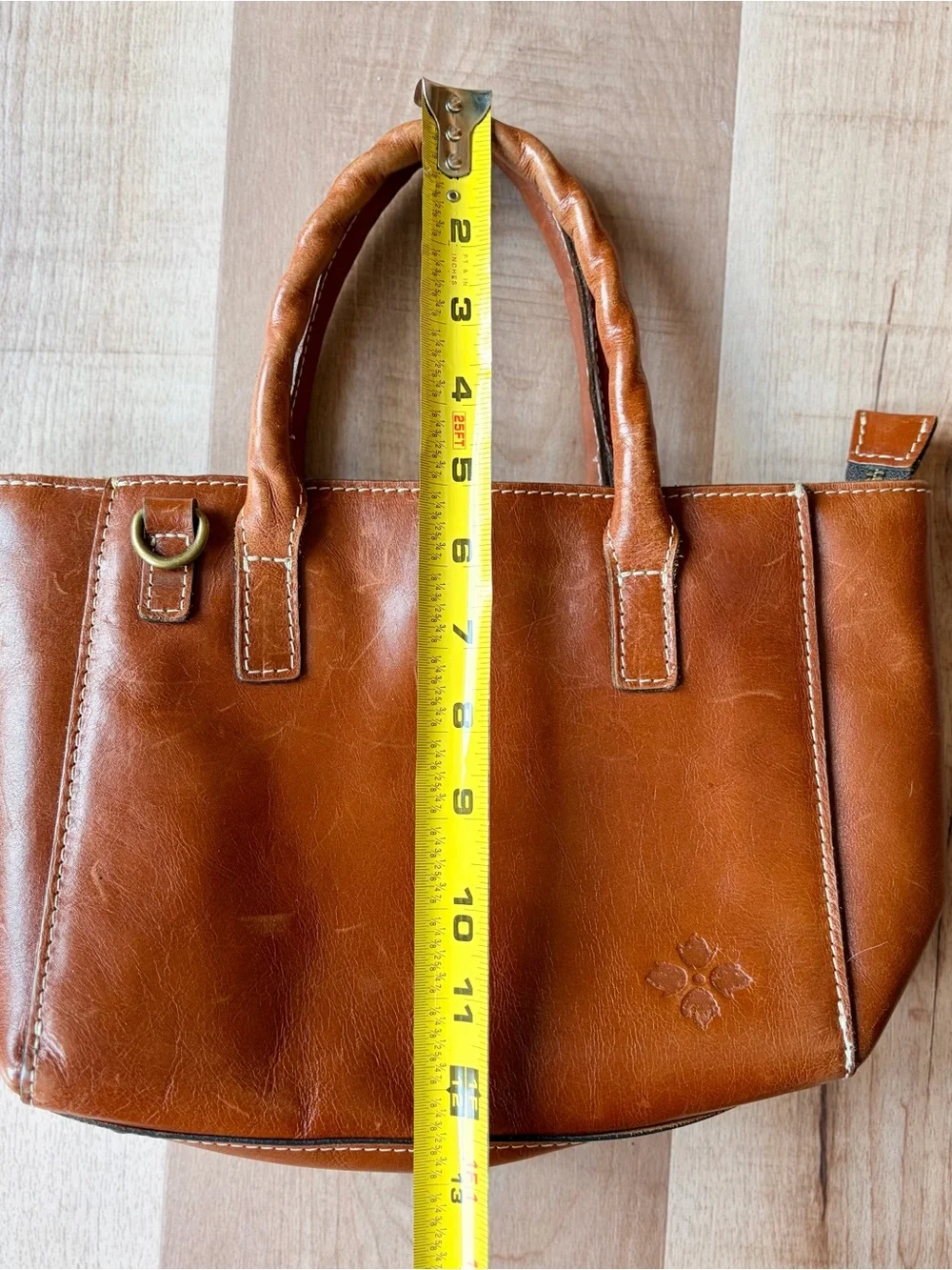 Patricia Nash Women’s Tan Leather Tote Bag Crossbody with Detachable Strap